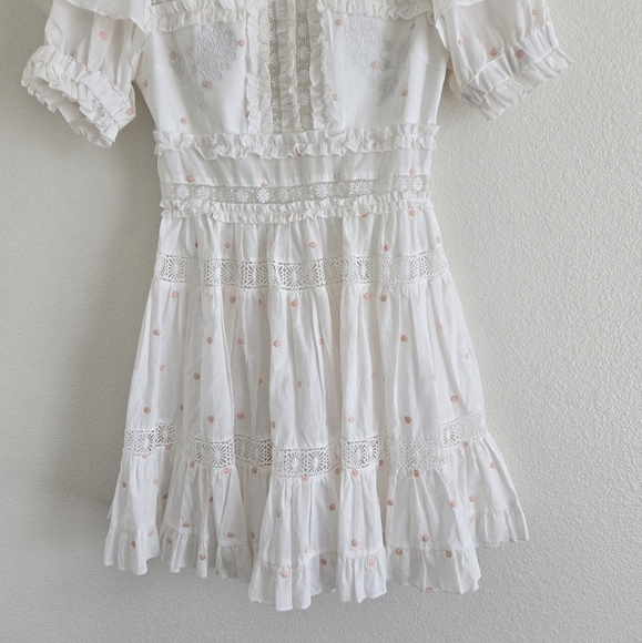 By Malina IRO Mini Dress Lase Details Romantic Embroided Coquette Size Small - Picture 5 of 16